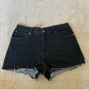 Levi’s Black Denim Cut Off Shorts